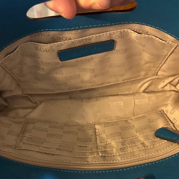 Michael Kors Tilda XL Teal Clutch - Picture 15 of 17